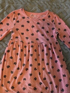 Old Navy Pink Dress with Black Cat Print, 5T